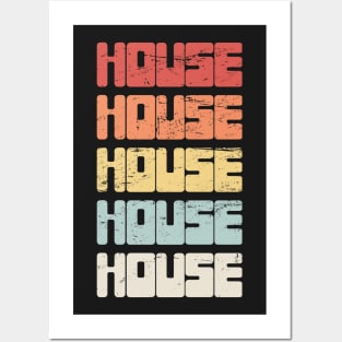 Retro Vintage HOUSE Music Posters and Art